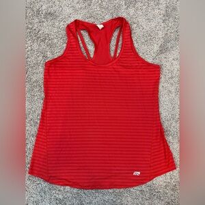 Marika Mesh Back, Strappy Workout Tank Top, Coral, Sz Large
